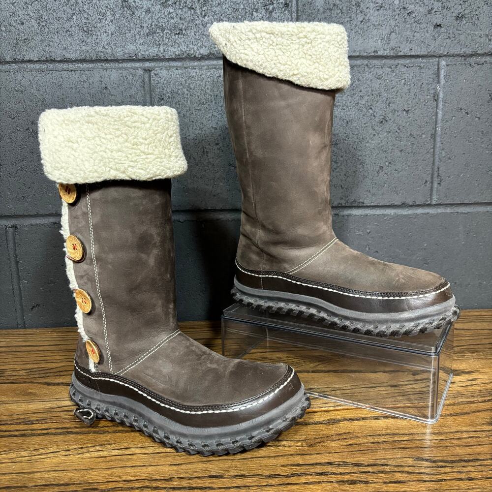 Nike Brown Shearling Mid Calf Winter Boots Women’s 6 Waterproof